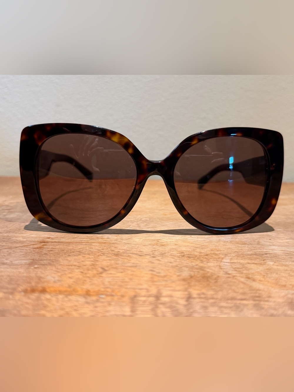 Versace Tortoiseshell Oversized Round Sunglasses - Brown
